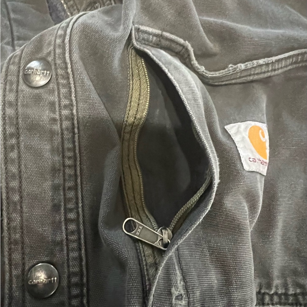 Vintage 1970’s Distressed Carhartt Blanket Lined Denim Detroit Jacket Large - Picture 4 of 15